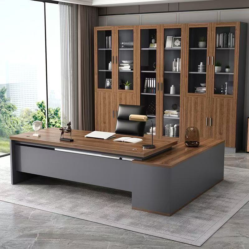 Office Desk, Boss Desk, Simple Modern Office Furniture, Desk and Chair Combination, President Manager Work Desk, Executive Desk