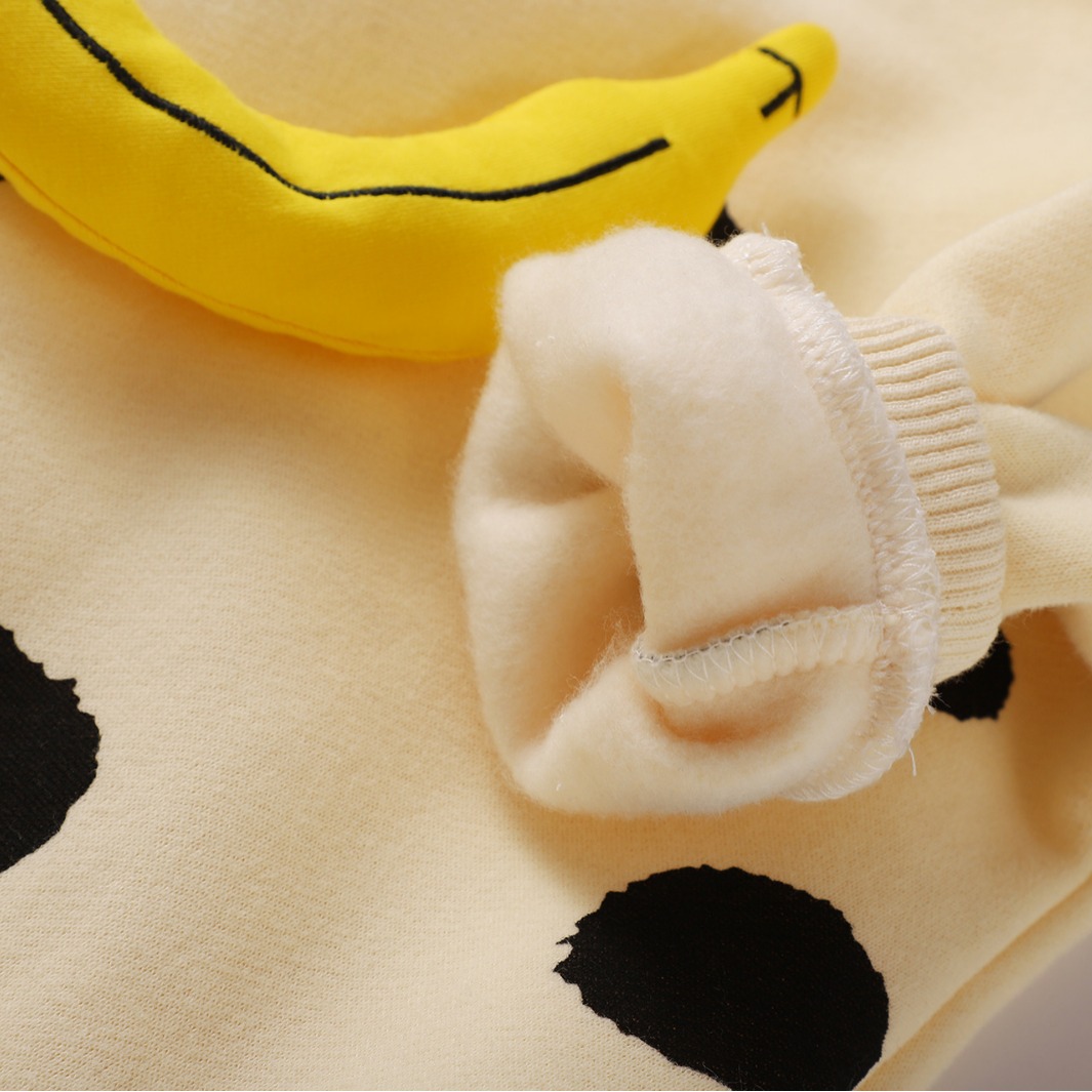 2023 estilo coreano ins bebé niños y niñas Polka Dot plátano rayas Smiley cara engrosada manga larga mono