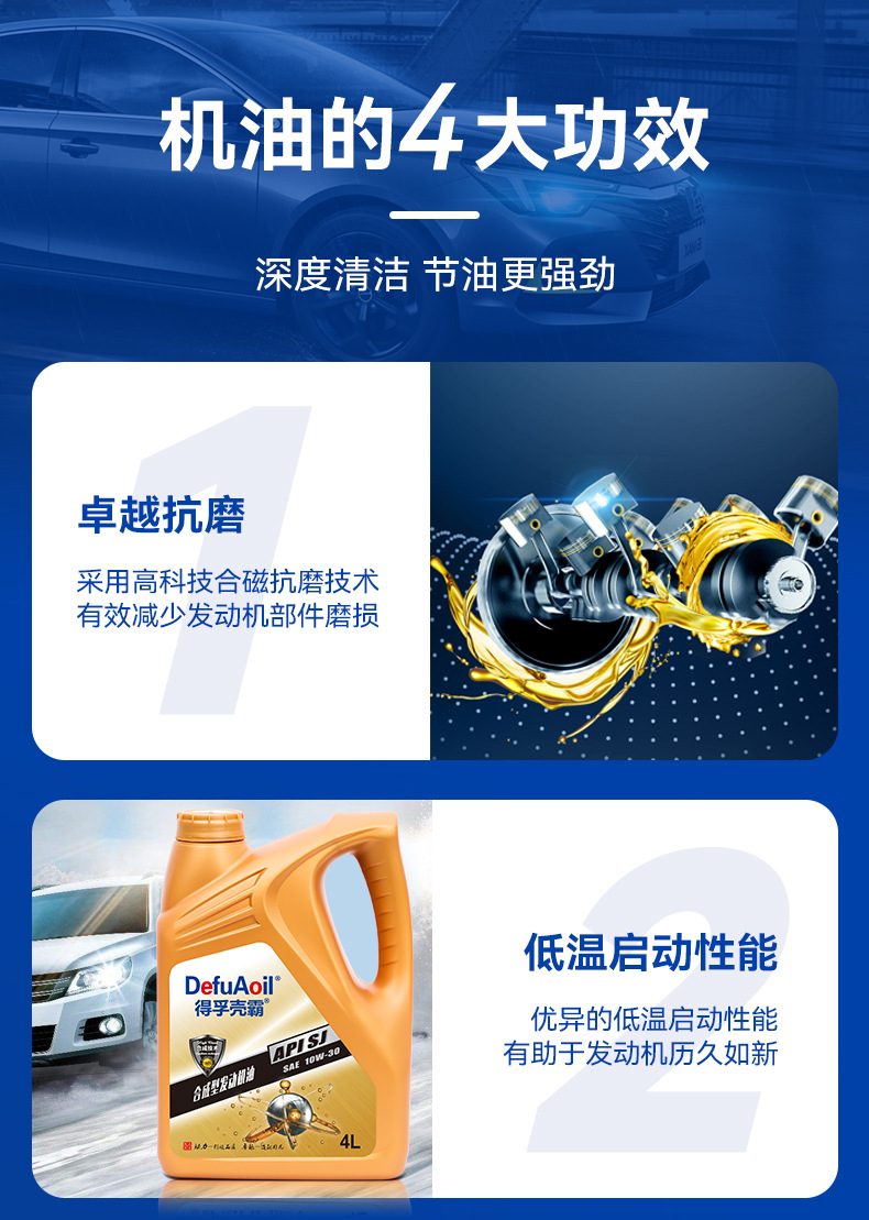 Genuine Fully Synthetic Engine Oil 4 Liters Engine Oil Lubricant Sj10W-30 Car All Year Round Wholesale