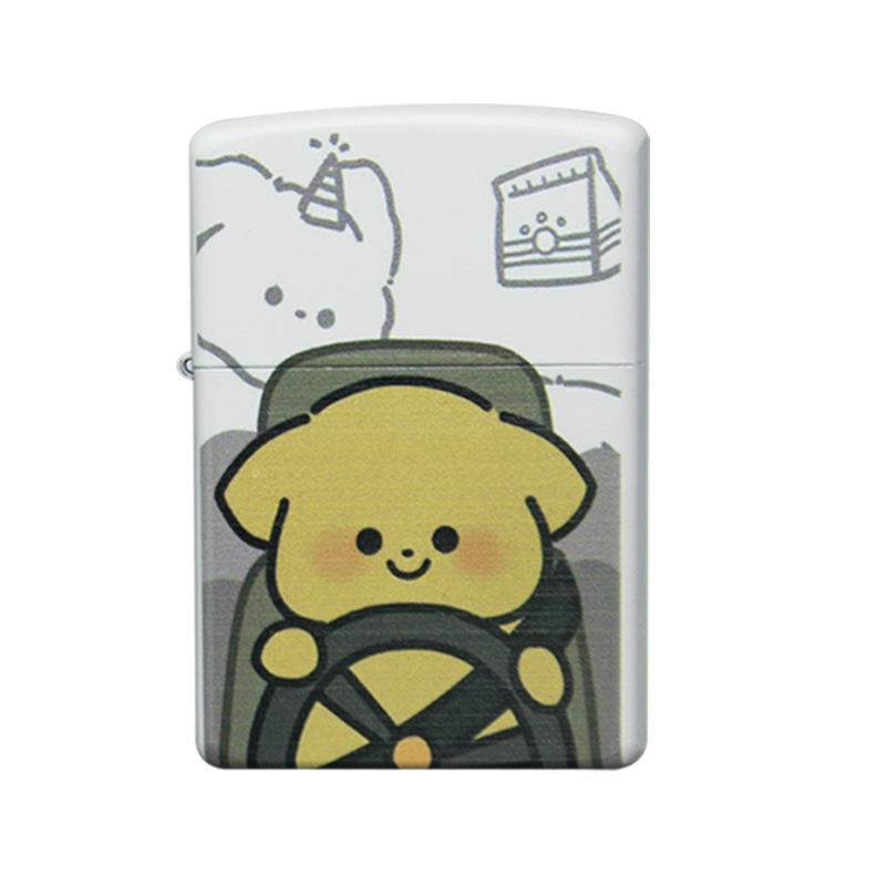 조로 - 화이트 래커 보드 - 컬러 인쇄 - 커플 남성 강아지