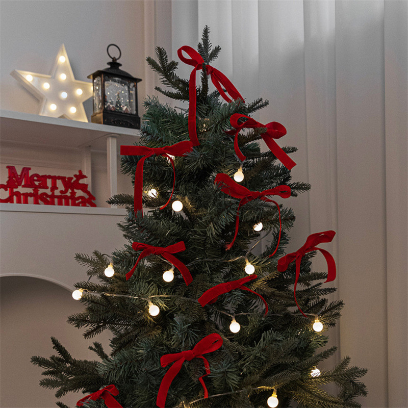 Ins árbol de Navidad arco cinta decoración accesorios ventanas del centro comercial restaurante café atmósfera sensación seda tela