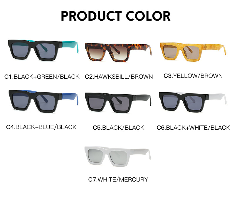 Fashion Color Block Solid Color Ac Square Full Frame Women's Sunglasses display picture 5