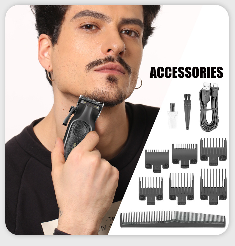 Electric Hair Clipper Salon Style Gradient Hair Trimmer Rechargeable_voghion.com