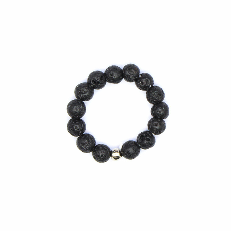 Natural Stone Inlay Material Simple Style Color Block Stone Beaded Natural Stone Agate Natural Stone Rings In Bulk