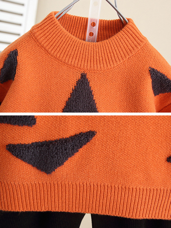 6853 Suéter de otoño e invierno para niños 2024 nuevo suéter de punto grueso para niños para llevar exterior top de invierno para bebé de estilo occidental