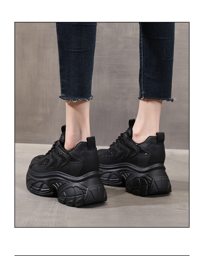 Giày thể thao đế dày dáng nhỏ khoe chân HT1697-12 sneaker nữ chunky đế dày — Màu be chi tiết 16
