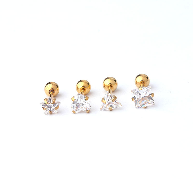 3MM-5MM Vijfpuntige Ster Liefdesdriehoek Vierkante Zirkoon 20G Fijne Staaf Roestvrijstalen Schroef Bal Oorbeen Nagel Prik_voghion.com