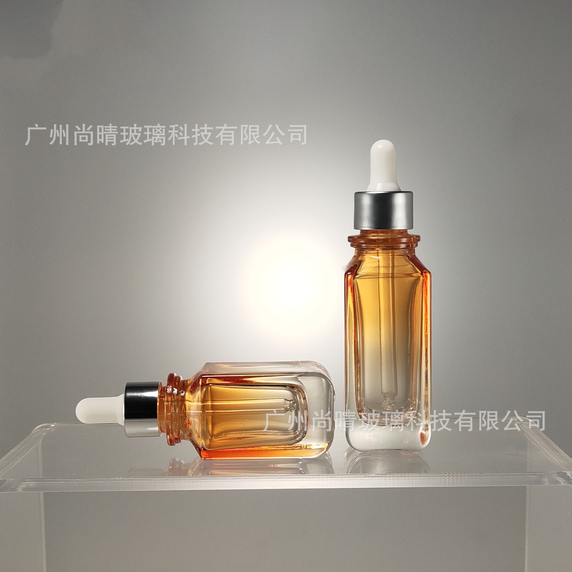 Botella de aceite esencial de cabello de 50ml botella de base de 30ml botella de vidrio botella de esencia de desmaquillaje botella de líquido líquido líquido botella de goteo de goma botella dividida