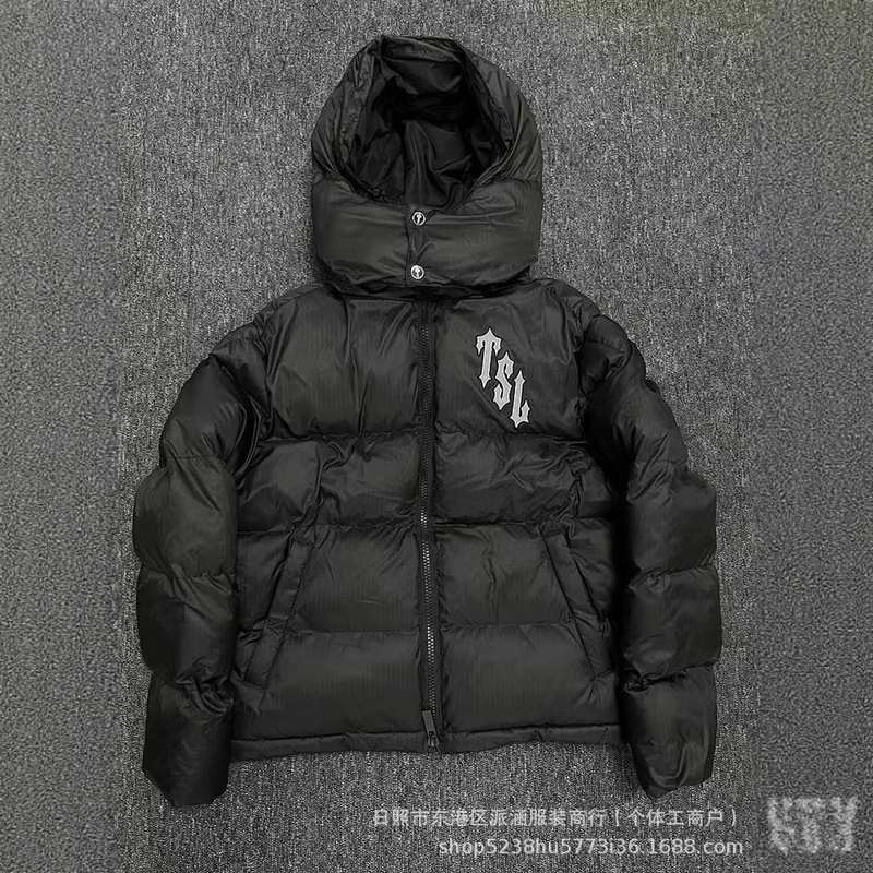 Autumn and Winter European and American Style Trapstar Embroidered Tiger Label High Street Fashion Brand Thickeneded Hooded Cotton Jacket Trendyy Men's Jacket