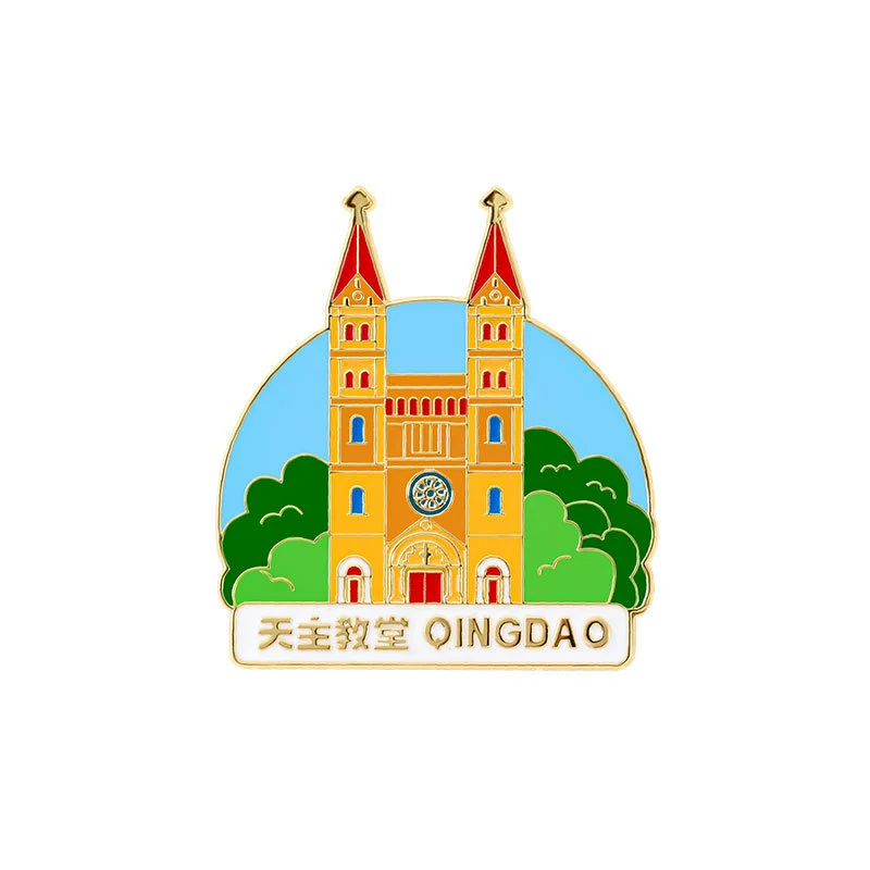 Qingdao Cultural and Creative Refrigerator Magnet Metal Magnetic Sticker Beer Festival May 4th Square Zhanqiao City Refrigerator Magnet Cultural and Creative