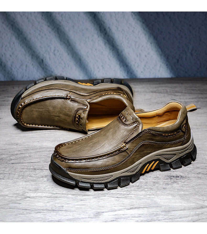 Giày da nam cỡ lớn mũi tròn đế bằng, giày dã ngoại leo núi thường ngày — 55330 màu kaki, 55330 màu đen, 55330 nâu đỏ, 55331 màu kaki chi tiết 13