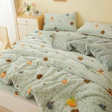 双人新款牛奶绒豆豆加厚春秋保暖水洗可机单人双面绒学生宿舍被子