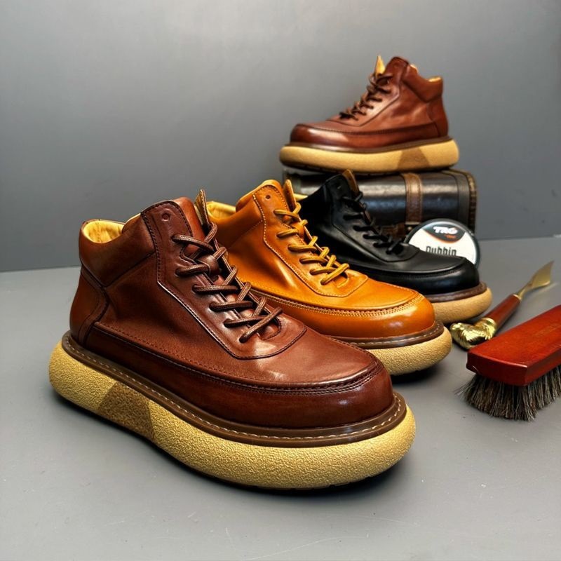 英伦风皮鞋2025年秋季新款厚底男鞋欧洲站休闲马丁靴百搭潮鞋