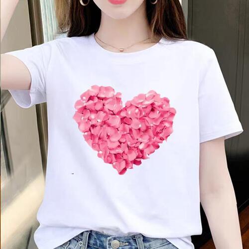 2025 Women's Korean Spring Summer Casual Loose Plus Size Student Slimming Comfy Round Neck Short Sleeve T-Shirt