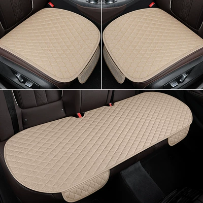 Seat cushion, seat cover Seasons, Single-Piece Small Three-Piece Seat Covers - beige-three-piece-set