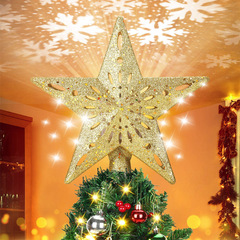 クロスボーダーledクリスマスツリートッププロジェクターライトツリーライトスター吹雪五芒星プロジェクターライトクリスマスツリー装飾ライト