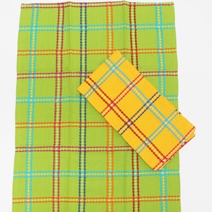 Cross-border wholesale foreign trade for thick absorbent square stripe printing cotton tea towel tea cloth manufacturers straight hair