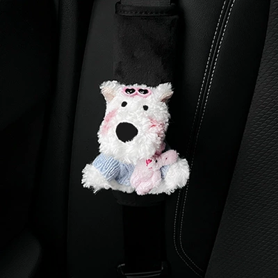 Seat Belt Shoulder Pad Plush: Sürətlər qutusu və əl tormozu başlıqları - blue-sweater-west-highland-shoulder-pad-one-pack