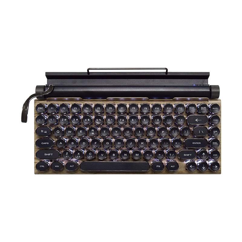 スポットパンク機械キーボードレトロrgb発光デュアルモード有線bluetoothゲームオフィスキーボードメッキ丸キー|undefined