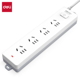 Deli 18251 Socket_2+2_ 2m _Pvc Bag (White) (Only)