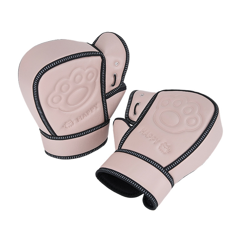 Electric Motorcycle Handlebar, Universal Handlehold cover - pink-stamped-windproof-warm
