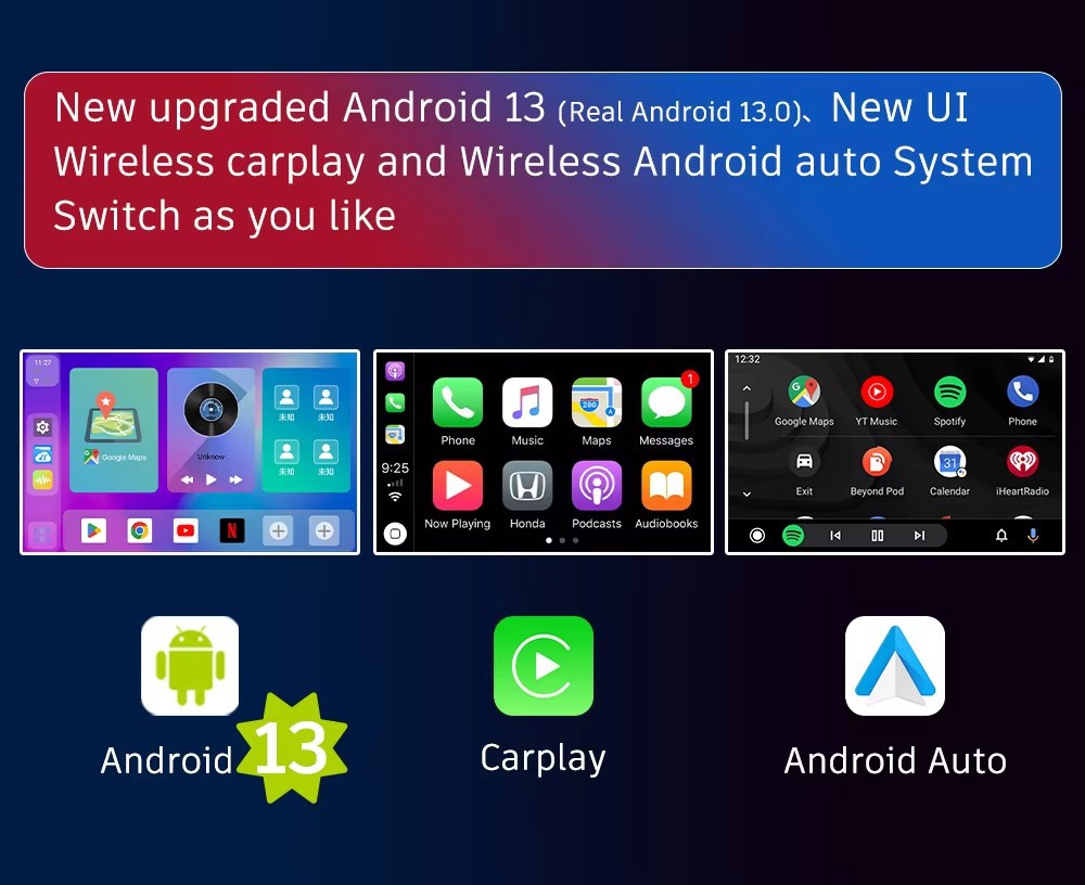 128g Wired to Wireless Carplay Android Box Smart Android Car Box