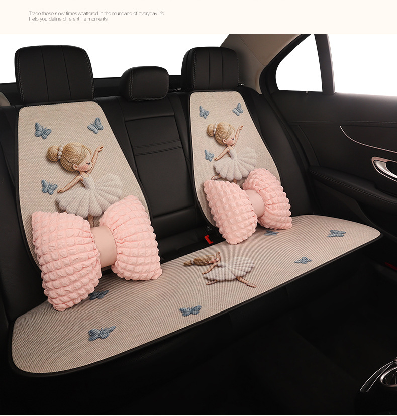 26 New Cartoon Four-Season Fur Car Seat Cushion Sets, Universal Style for Dancing Girls