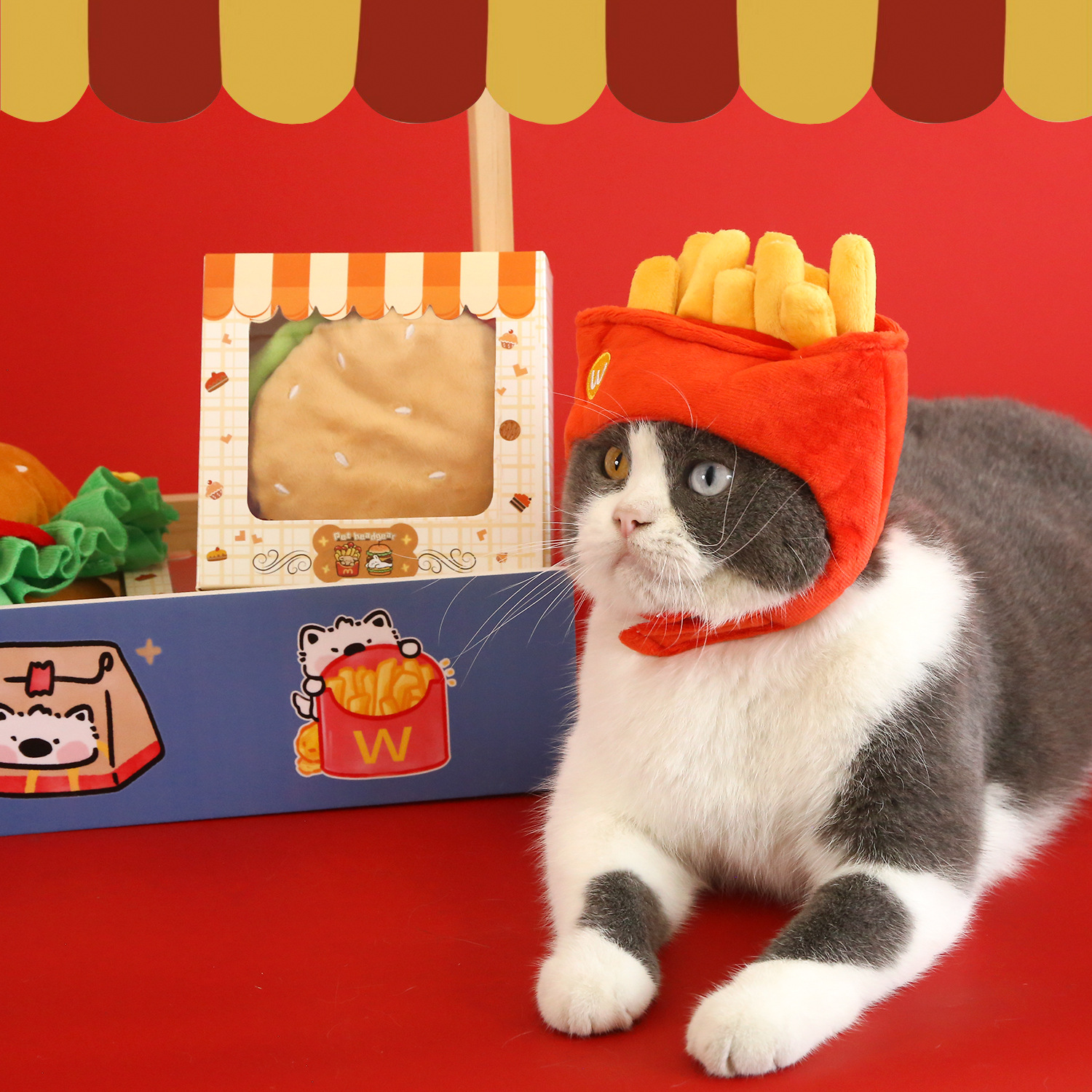 Pargo japonés estofado bola de arroz para mascotas sombrero gato cachorro Internet celebridad felpa comida dibujos animados divertido sushi sombrerería caliente