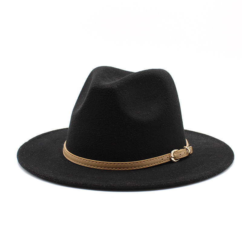 Otoño y invierno británico para hombres y mujeres nuevo sombrero de lana de jazz sombrero de bisel sombrero clásico sombrero de moda sombrero de felt al por mayor
