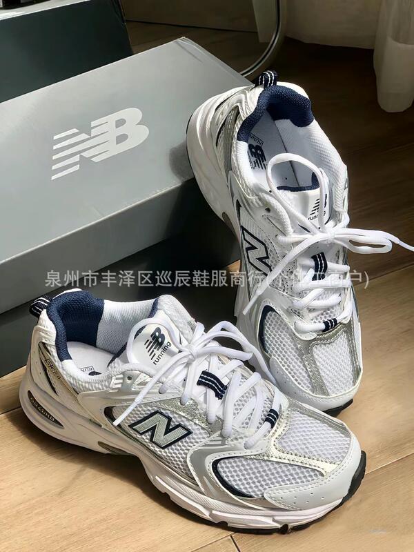 NB530莆田シューズ純正白銀グレー銀男女兼用カップル通気性スポーツ厚底増高スポーツシューズ軽量|undefined