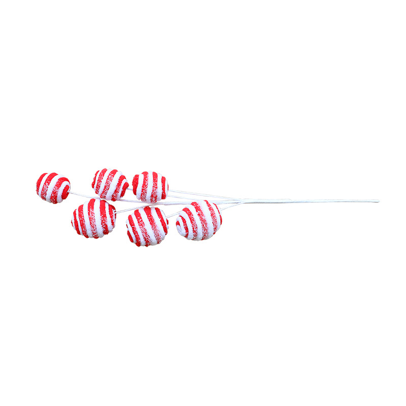 Decoraciones navideñas con bastones, pompones y dulces de felpa, para árbol de Navidad o fiestas