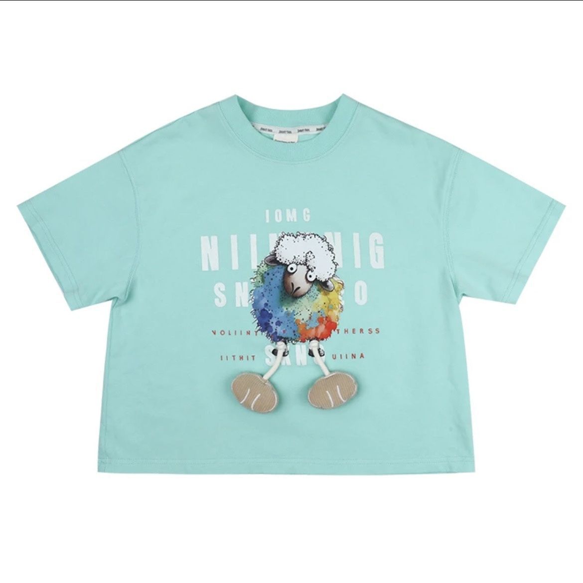 인기 있는 파란색과 녹색 3D 반팔