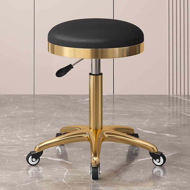 Taburete de belleza, taburete de polea especial para salón de belleza, taburete de peluquería, taburete de peluquería, silla de elevación para manicurista, taburete redondo