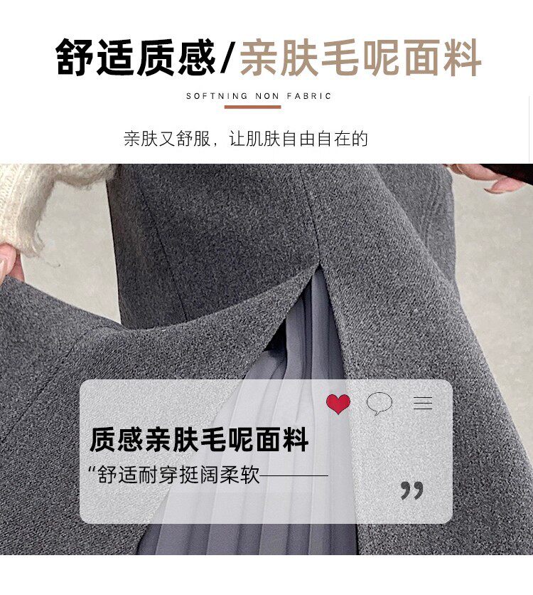 Chân váy vest dáng dài vừa, cạp cao, xẻ tà, xếp ly tôn dáng — màu xám, màu đen chi tiết 12