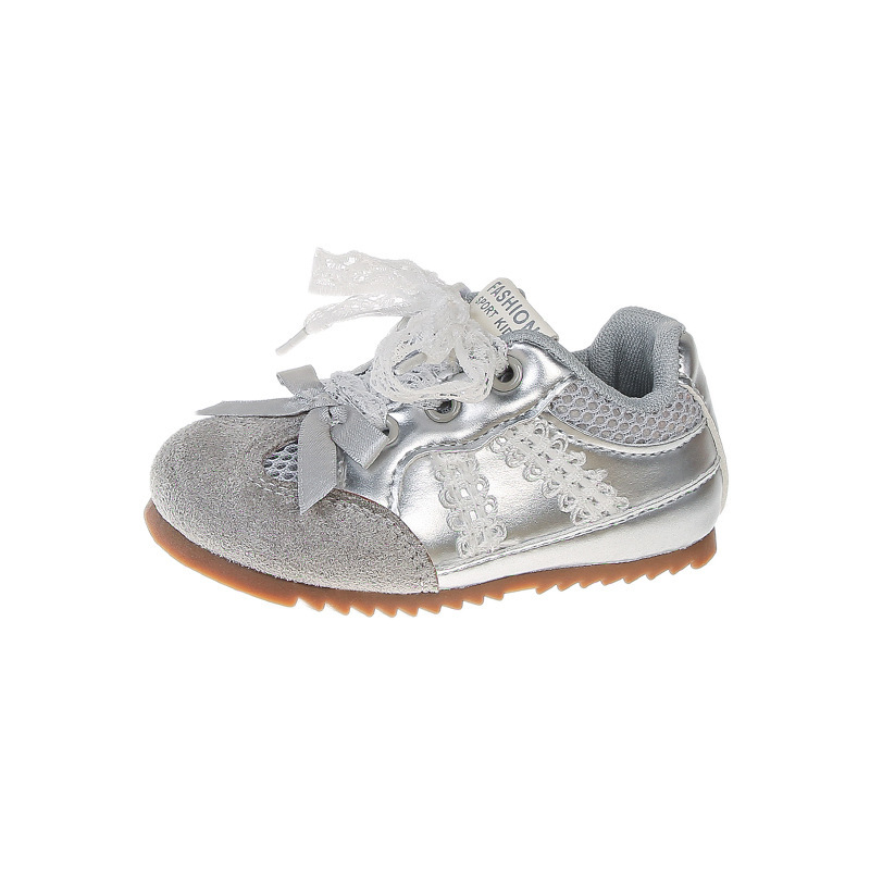 Girls' Princess Style Lace Bow Sneakers Breathable Casual Shoes Hollowed out Summer New Arrival 2026 Sweet Lace_voghion.com