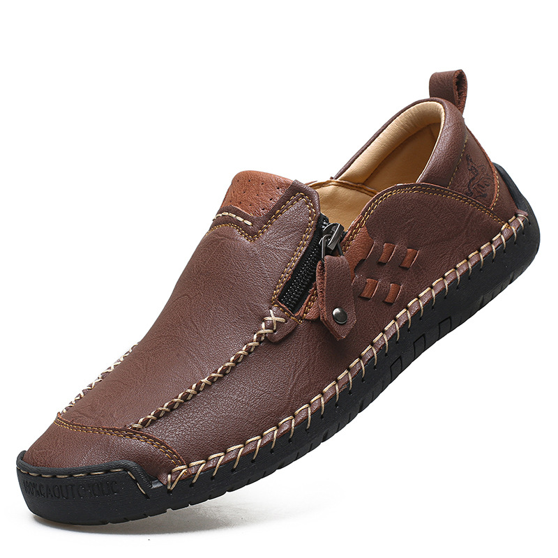 Herren Business Freizeitschuhe Aus Leder Handgenähte Slipper_voghion.com