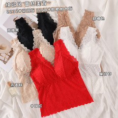 新款女士長款蕾絲加肥美背裹胸抹胸內衣女薄款打底防走光內搭背心