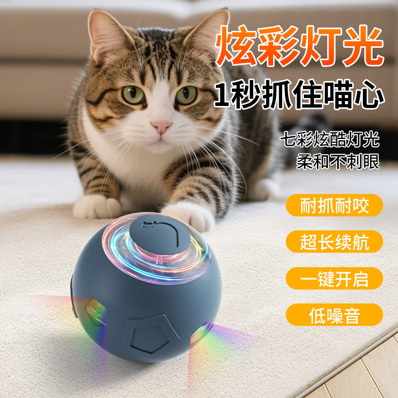 Cross-Border Pet Supplies Teasing Cat Ball Cat Toy Dog Walking Boredom-Relief Chew-Resistant Teething Cat and Dog Toy Ball That Won'T Break