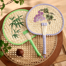 扇子夏季大蒲扇手工老式手摇芭蕉扇新刺绣夏天儿童老人便携麦秆扇