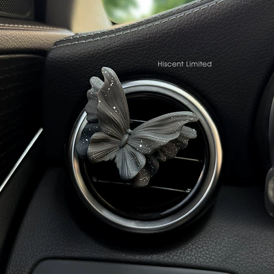 Starry Sky Rose Flower Butterfly Car Air Freshener Vent Decoration Car Fragrance Perfume Diffuser Stone Vent Clip (Car Perfume Aromatherapy) - advanced-black-starry-sky-butterfly