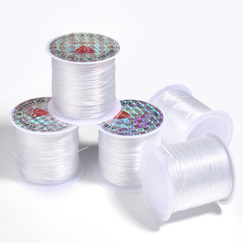 Flat white crystal line elastic line jewelry Buddhist bead line rubber band DIY handmade woven bracelet string 