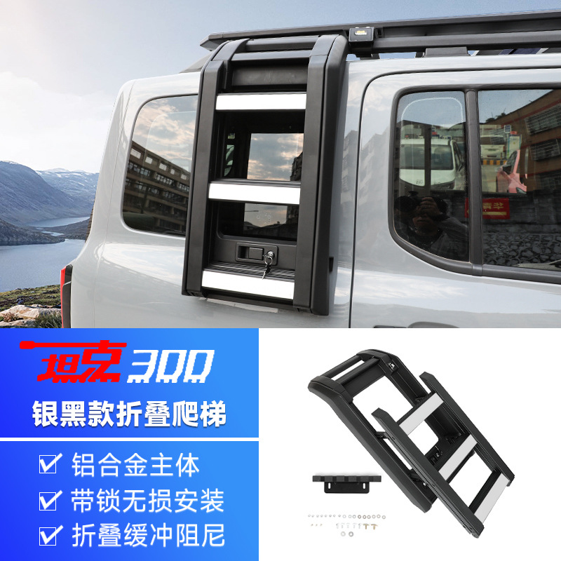 Tank – Tank 300 Roof Roof rack - tank-300-folding-ladder-silver-black