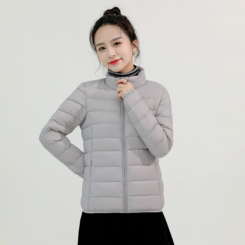 Тонкий пуховик женский 2024 новый зимний короткий воротник тонкий тонкий тонкий тонкий теплый белый утиный бархатный женский пиджак