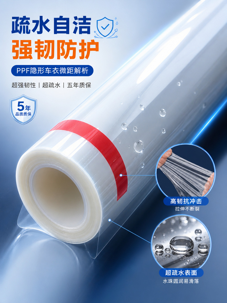 Hunan Yiming Wholesale Tpu Car Film Transparent 8.0Milppf Car Paint Protection Film Anti-Scratch and Resistant to Yellowing