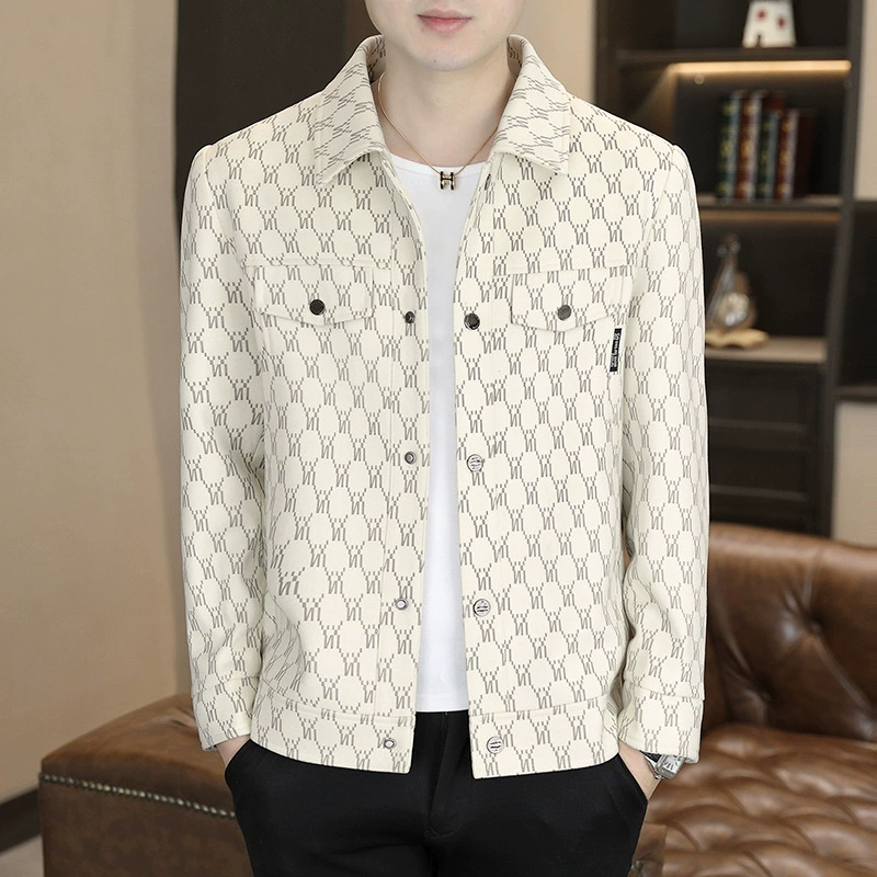 2025 весна и осень новая куртка с отворотом корейская версия стройная молодежная куртка высокого класса