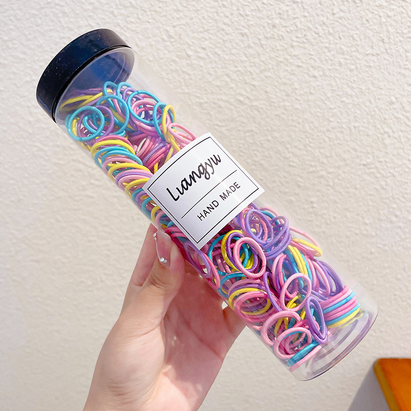 Bebés color caramelo de alta elasticidad pulgar anillo de cabello de niñas adornamiento de cabello de dopamina no daña banda de goma de cabello