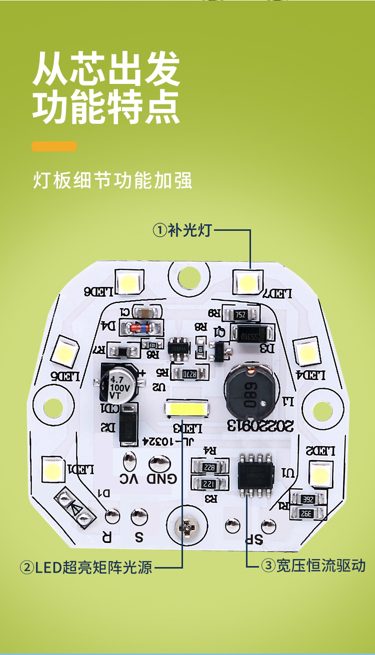 Driving lights led folding electric car headlights with horn 24V-60V universal lithium scooter 2 in 1