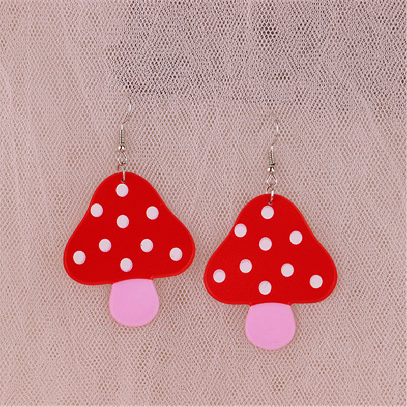 1 Pair Quantity 1 Pair Casual Mushroom Plating Arylic Earrings