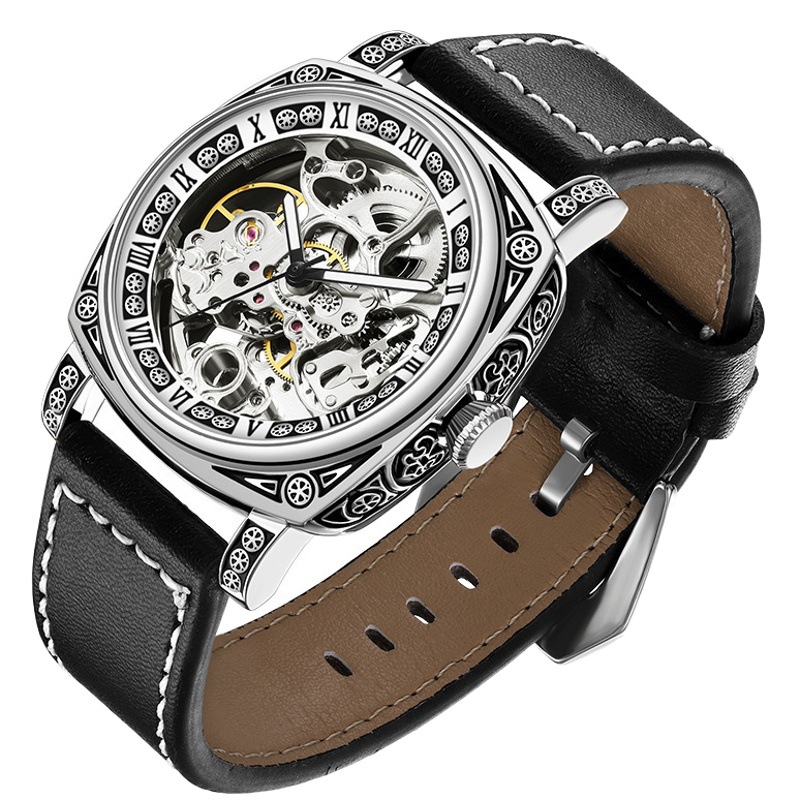 Sanda nuevo reloj hombres hueco reloj mecánico moda 7013 reloj mecánico automático niños reloj impermeable hombres