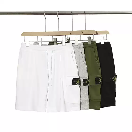 Cross-Border Foreign Trade Stone Island Classic Embroidered Badge Drawstring Sweatshirt Five-Point Pants Cargo Shorts